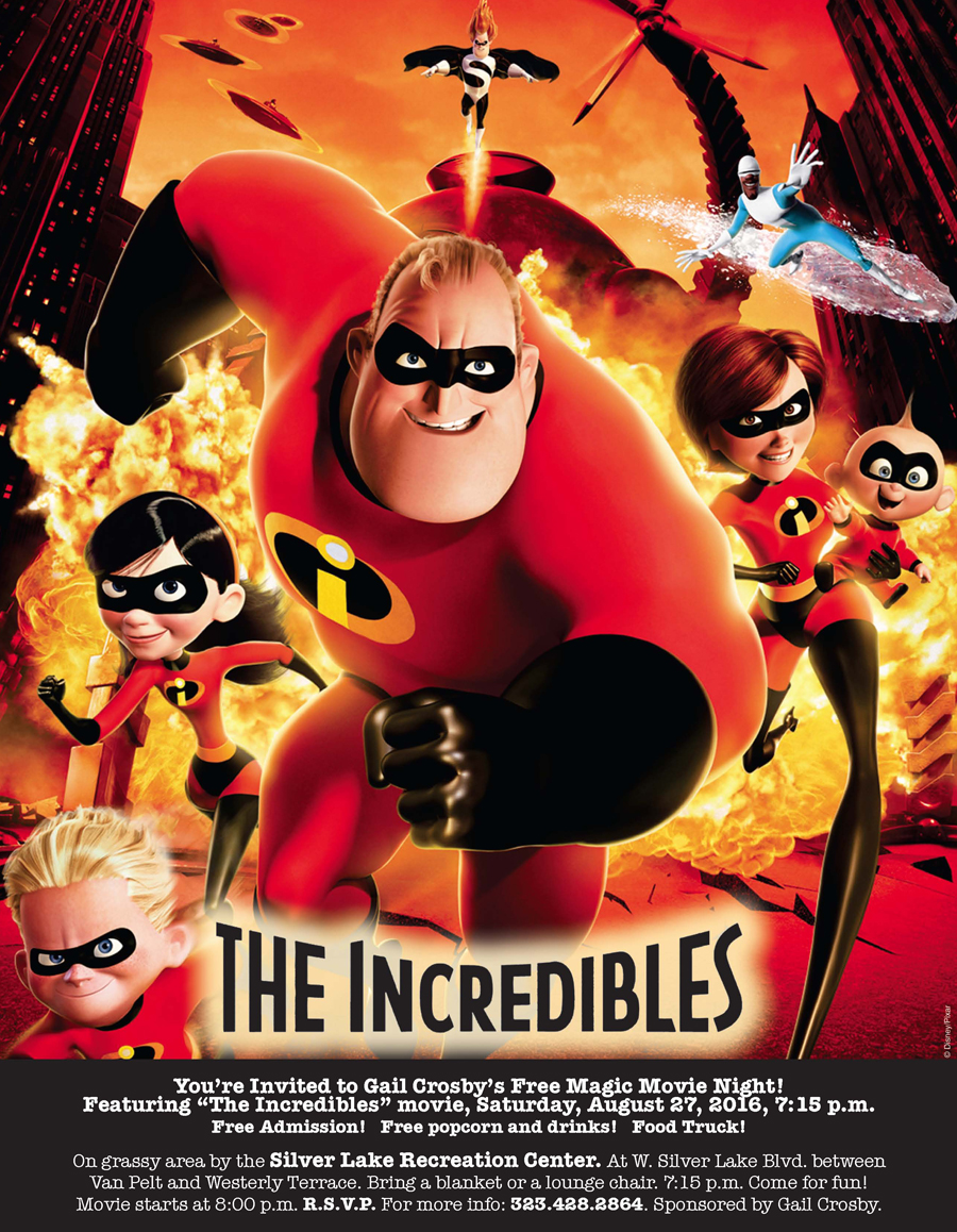 The Incredibles Movie at Silver Lake Recreation Center sponsored by Gail Crosby