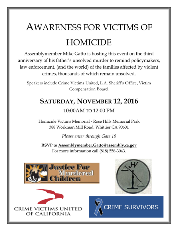 Awareness for Victims of Homicide