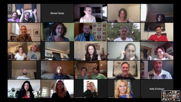 screen capture of zoom meeting, 14 people's heads