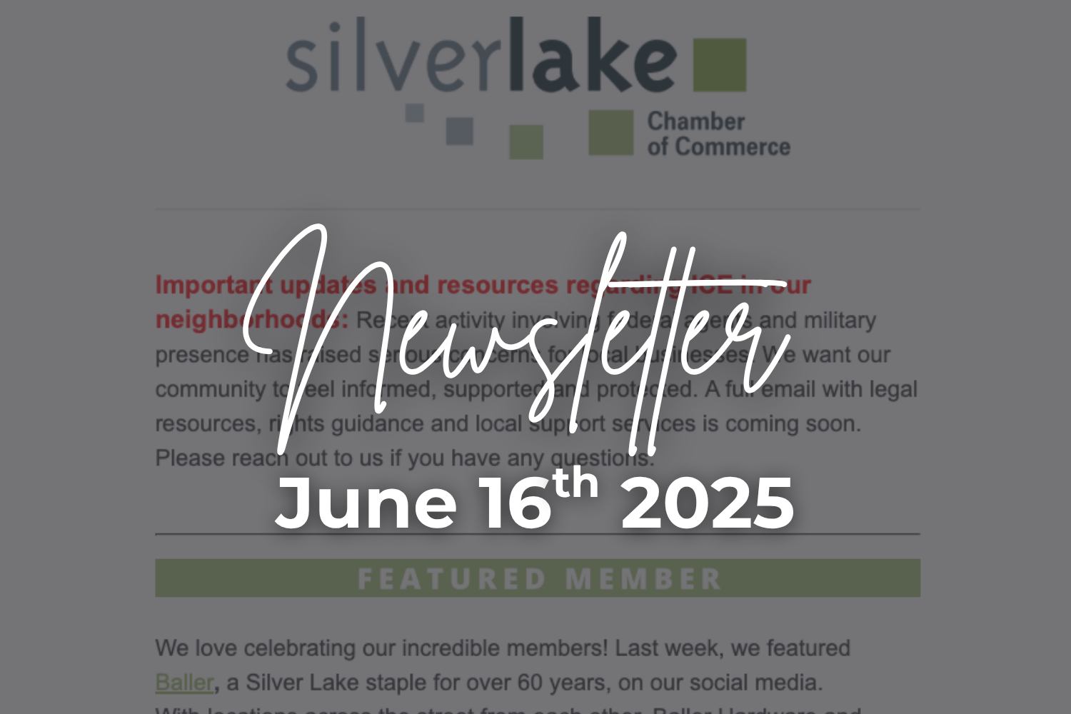 Silver Lake Chamber newsletter from June 16th 2025