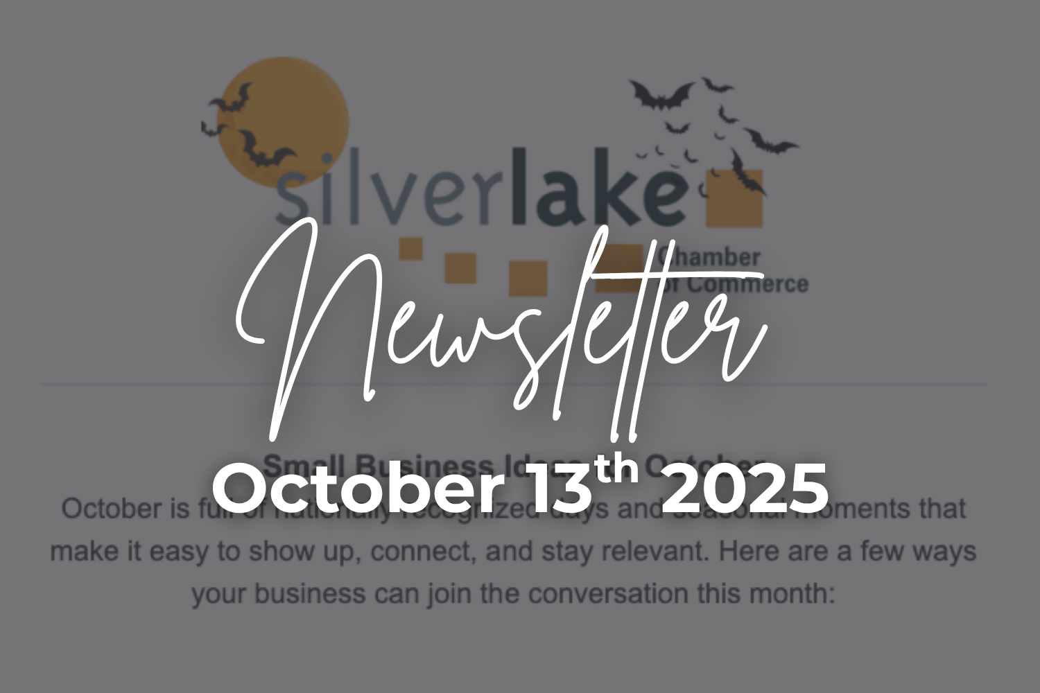 Silver Lake Chamber of Commerce Newsletter October 13th